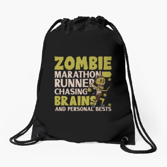 Horror Zombie Runner Half Marathon Running Jogging Drawstring Bags