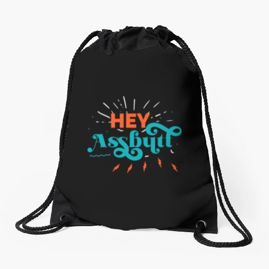 Supernatural Hey Assbutt Typography Drawstring Bags