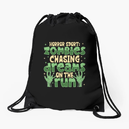 Horror Zombie Runner Half Marathon Running Jogging Drawstring Bags