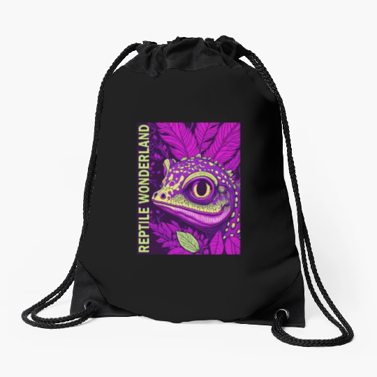 Psychedelic Reptile Wonderland Retro Designs 10 Drawstring Bags