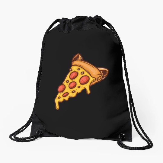 Pizza Cat Cat Lover Pizza Slice Cheese Drawstring Bags
