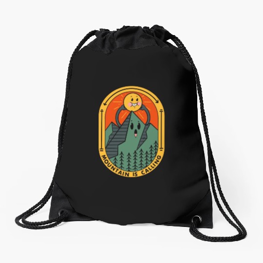 Mountain Is Calling Drawstring Bags