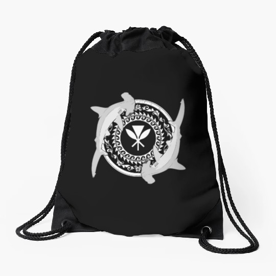Kanaka Maoli Hammerhead Shark Drawstring Bags