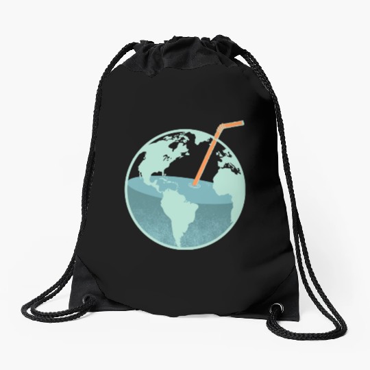 Are You Thirsty Our Planet Light Drawstring Bags