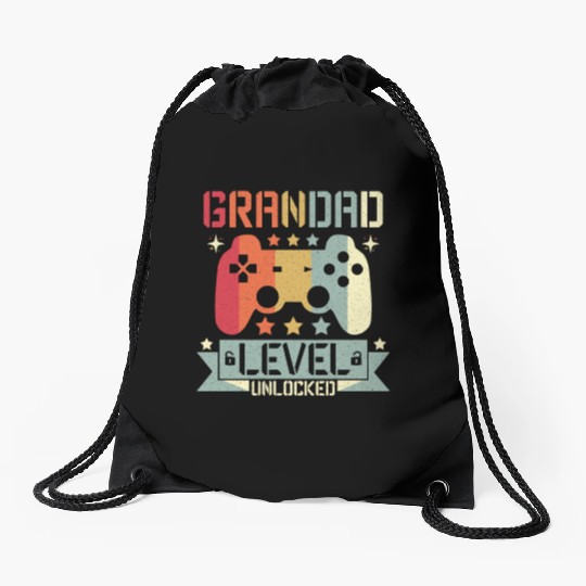 GRANDAD LEVEL UNLOCKED Drawstring Bags