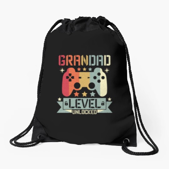 GRANDAD LEVEL UNLOCKED Drawstring Bags