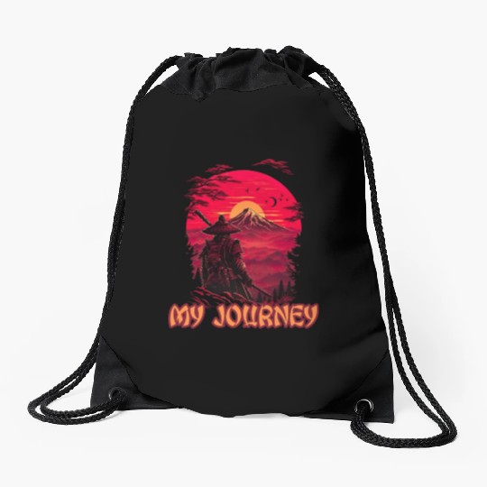 My Journey Samurai Japan Culture Drawstring Bags