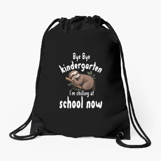 School kid, first grade, chill at school Drawstring Bags