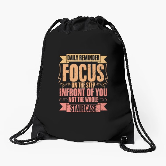 Daily Reminder Vintage Retro Affirmation A Drawstring Bags