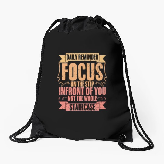 Daily Reminder Vintage Retro Affirmation A Drawstring Bags