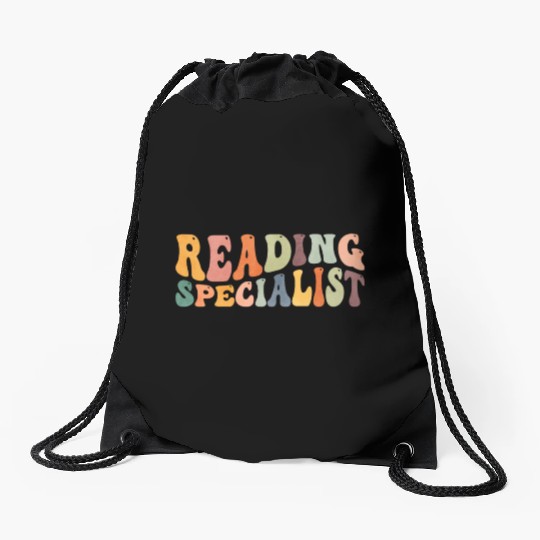 Groovy Reading Specialist Teacher Literacy Coach Drawstring Bags