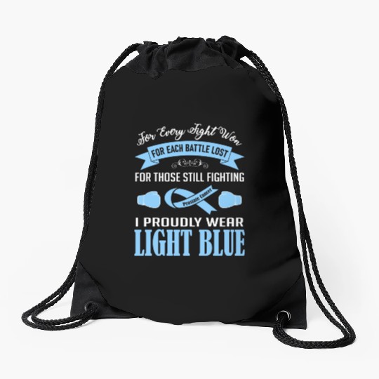 I Proudly Wear Light Blue Prostate Cancer Drawstring Bags