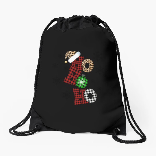 Xmas Christmas Ho Ho Ho Snowflakes Drawstring Bags