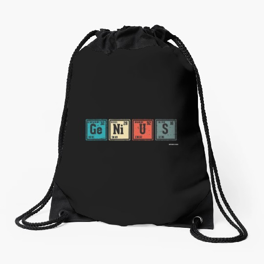 Genius Periodic Table Elements Chemistry Teacher Drawstring Bags