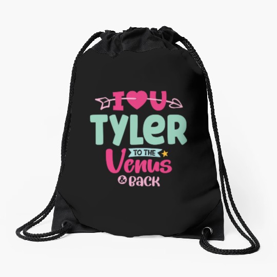 I Love You Tyler Valentines Drawstring Bags