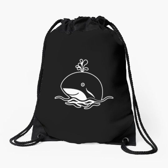 Whale Ocean Marine Drawstring Bags