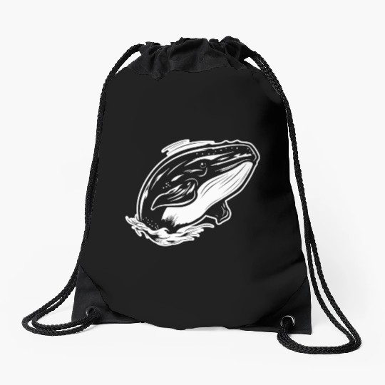 Whale Ocean Marine Drawstring Bags