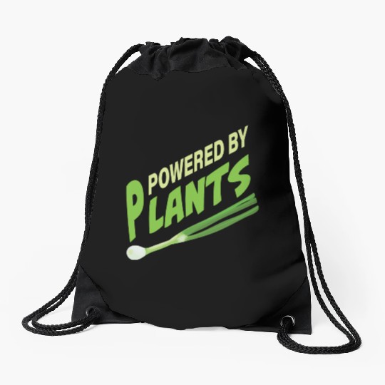 Powered By Plants Vegan Vegetarian Plant Based Drawstring Bags