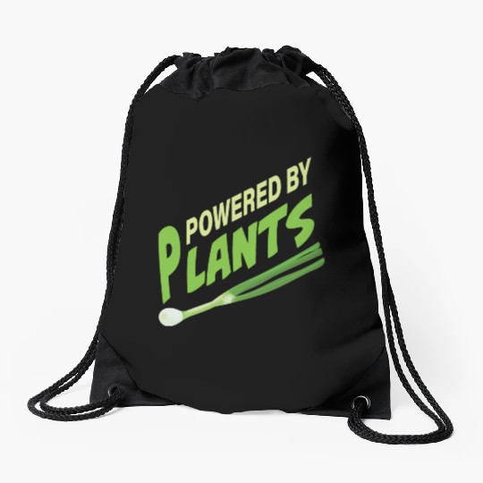 Powered By Plants Vegan Vegetarian Plant Based Drawstring Bags