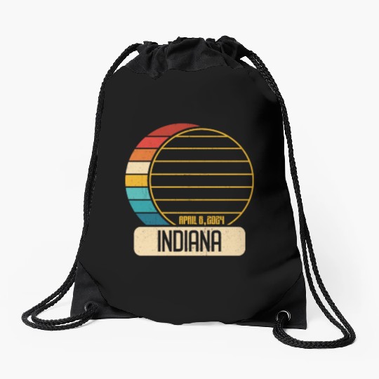 Total Solar Eclipse Indiana April 28 2024 Eclipse Drawstring Bags