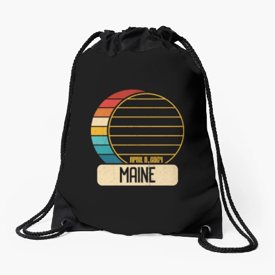 Total Solar Eclipse Maine April 28 2024 Eclipse Drawstring Bags
