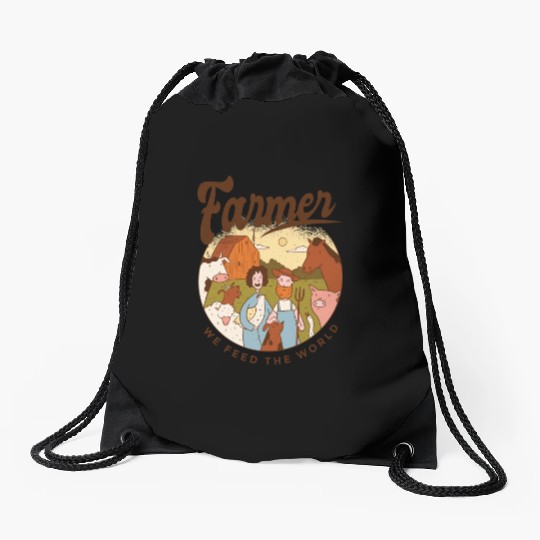 Farmer We Feed The World Drawstring Bags
