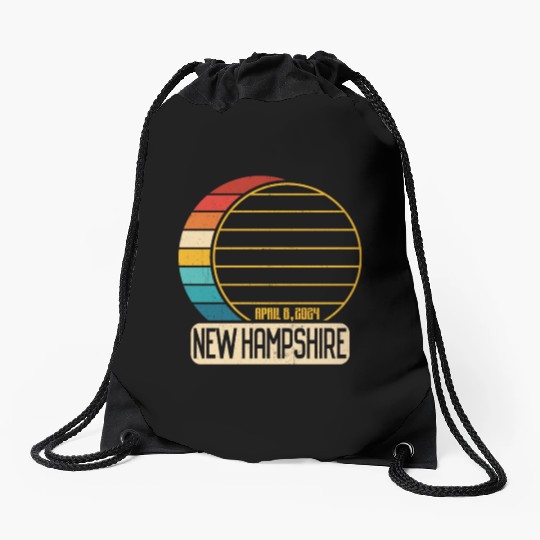 Total Solar Eclipse New Hampshire April 28 2024 Drawstring Bags