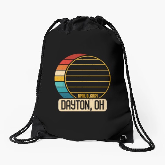 Total Solar Eclipse Ohio Dayton April 28 2024Dayto Drawstring Bags
