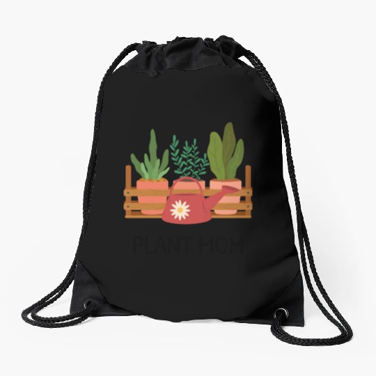Pot Plant Mom Drawstring Bags