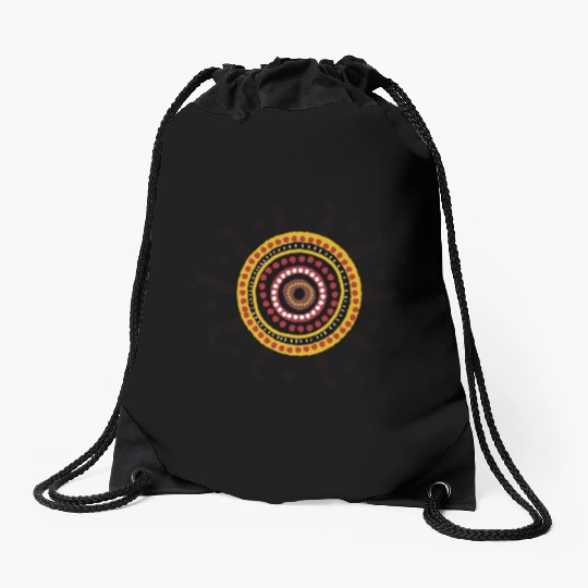 Aboriginal Sun Drawstring Bags