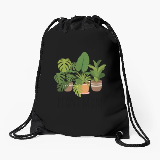 Houseplants Galore Plant Mom Drawstring Bags