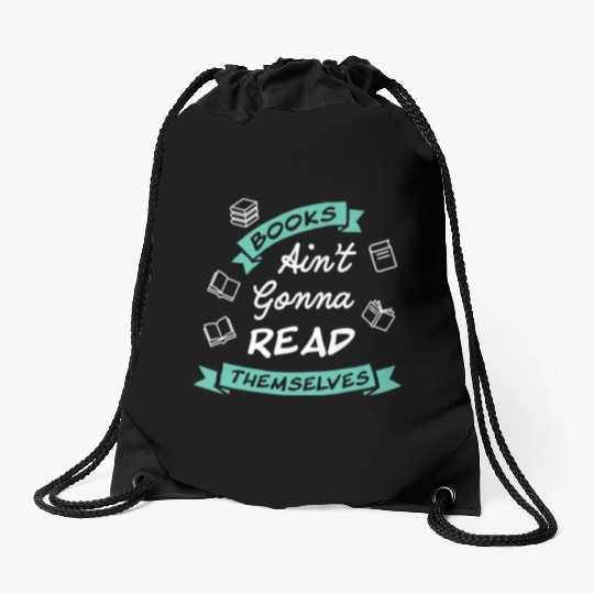Funny Reading Teacher Bookworm Bookstore Book Drawstring Bags