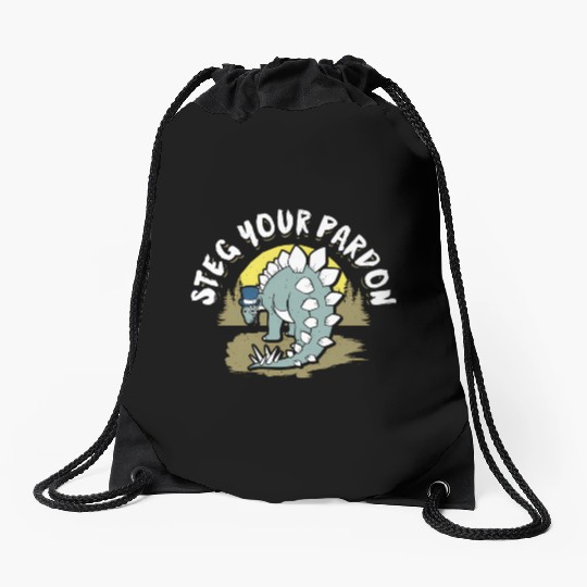 Dinosaur T For Stegosaurus Drawstring Bags