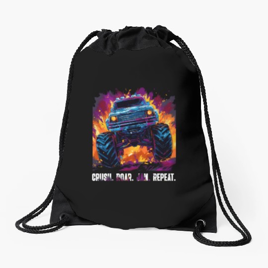 Truck Big Retro Race Dad Trucker Lover Jam Vintage Drawstring Bags