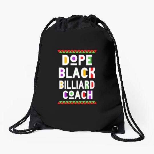 Dope Black Billiard Coach Drawstring Bags
