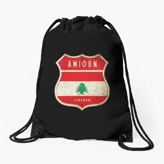 Amioun Lebanon coat of arms flags design Drawstring Bags