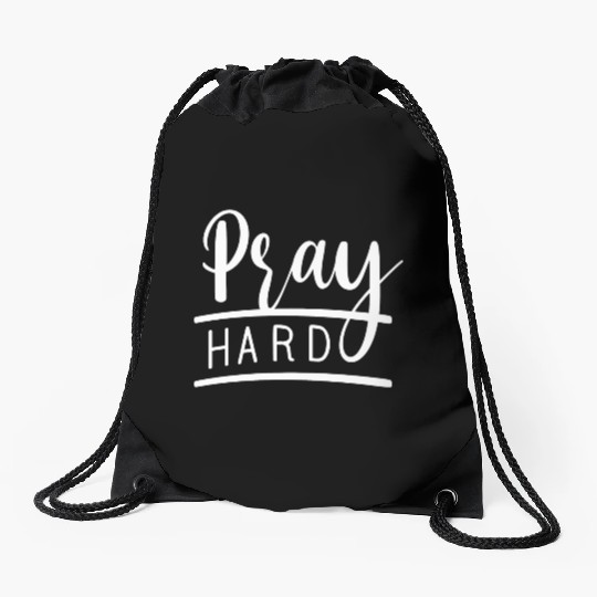 Pray Hard Love Jesus Christian Christmas Drawstring Bags