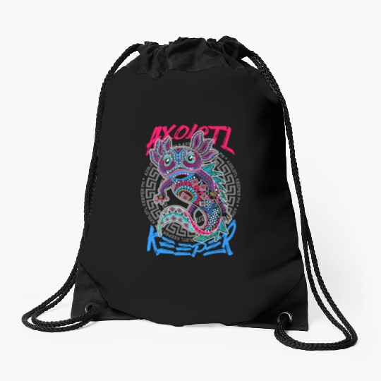 Axolotl Keeper Drawstring Bags