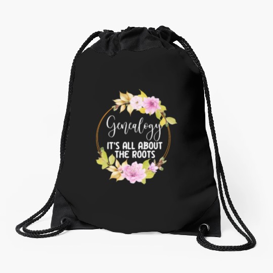 Genealogy It's All About The Roots Drawstring Bags