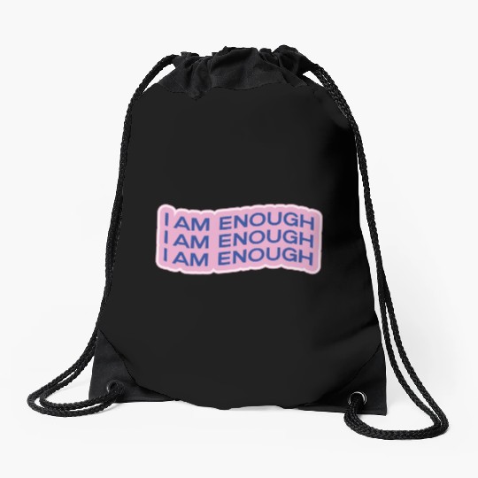 i am enough Drawstring Bags