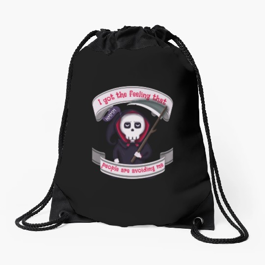 People Are Avoiding Me Grim Reaper Drawstring Bags