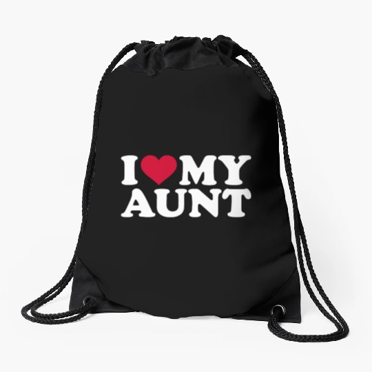 I love my aunt Drawstring Bags