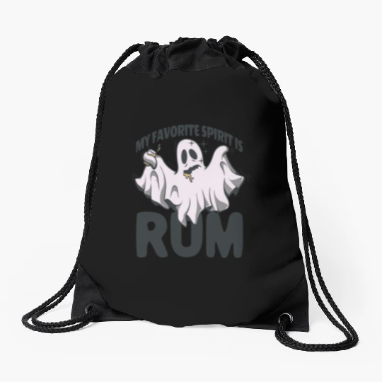 My Favorite Spirit Is Rum Halloween Rum Ghost Drawstring Bags