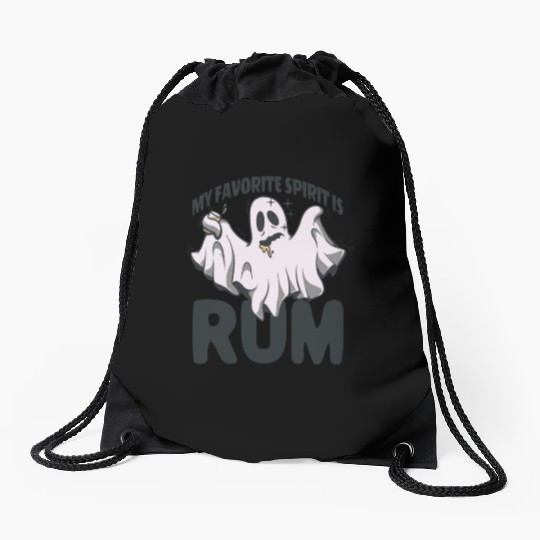 My Favorite Spirit Is Rum Halloween Rum Ghost Drawstring Bags