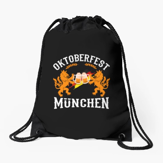 Oktoberfest München Gery Ger Flag Beer Drinking Drawstring Bags