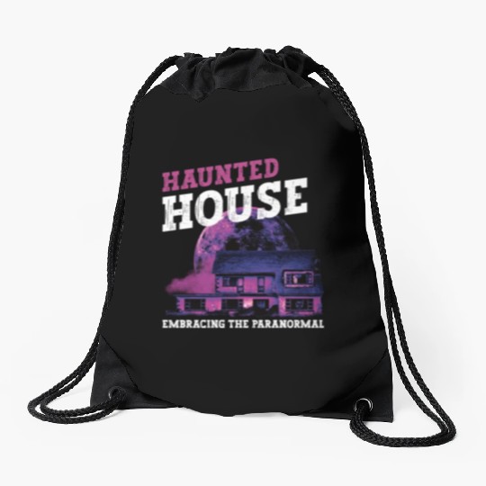 Horror Paranormal Haunted House Spooky Halloween Drawstring Bags