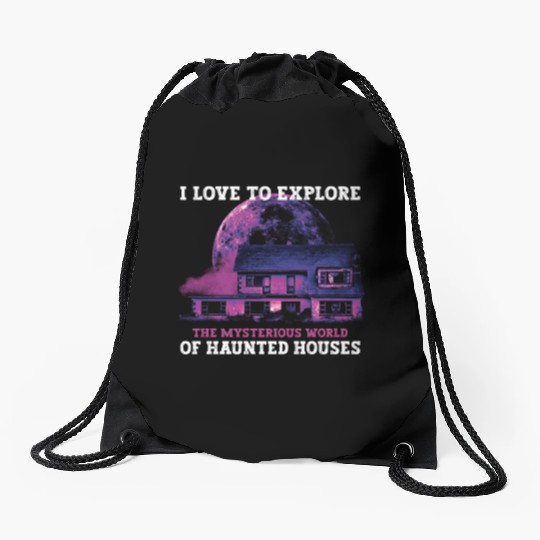 Horror Paranormal Haunted House Spooky Halloween Drawstring Bags