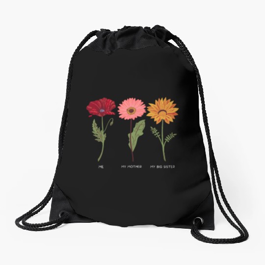 Big sister and mom and me Drawstring Bags