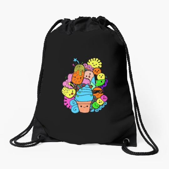 Multi Colorful Sweet Gang Drawstring Bags