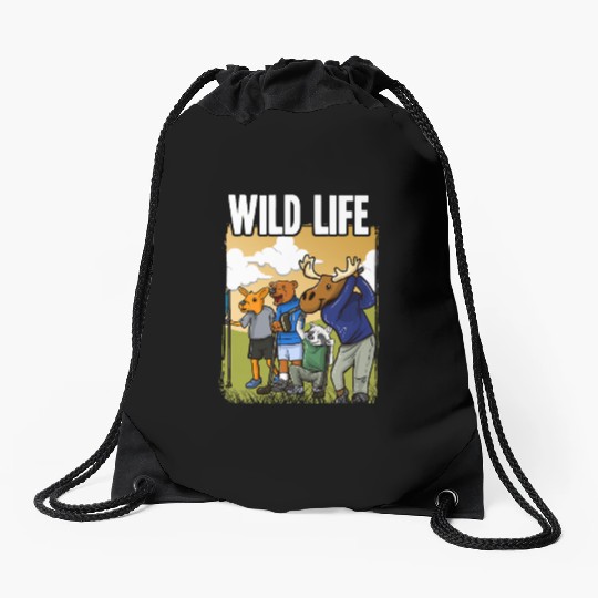 Funny Golf Drawstring Bags With Deer Raccoon Moose Bear Golf